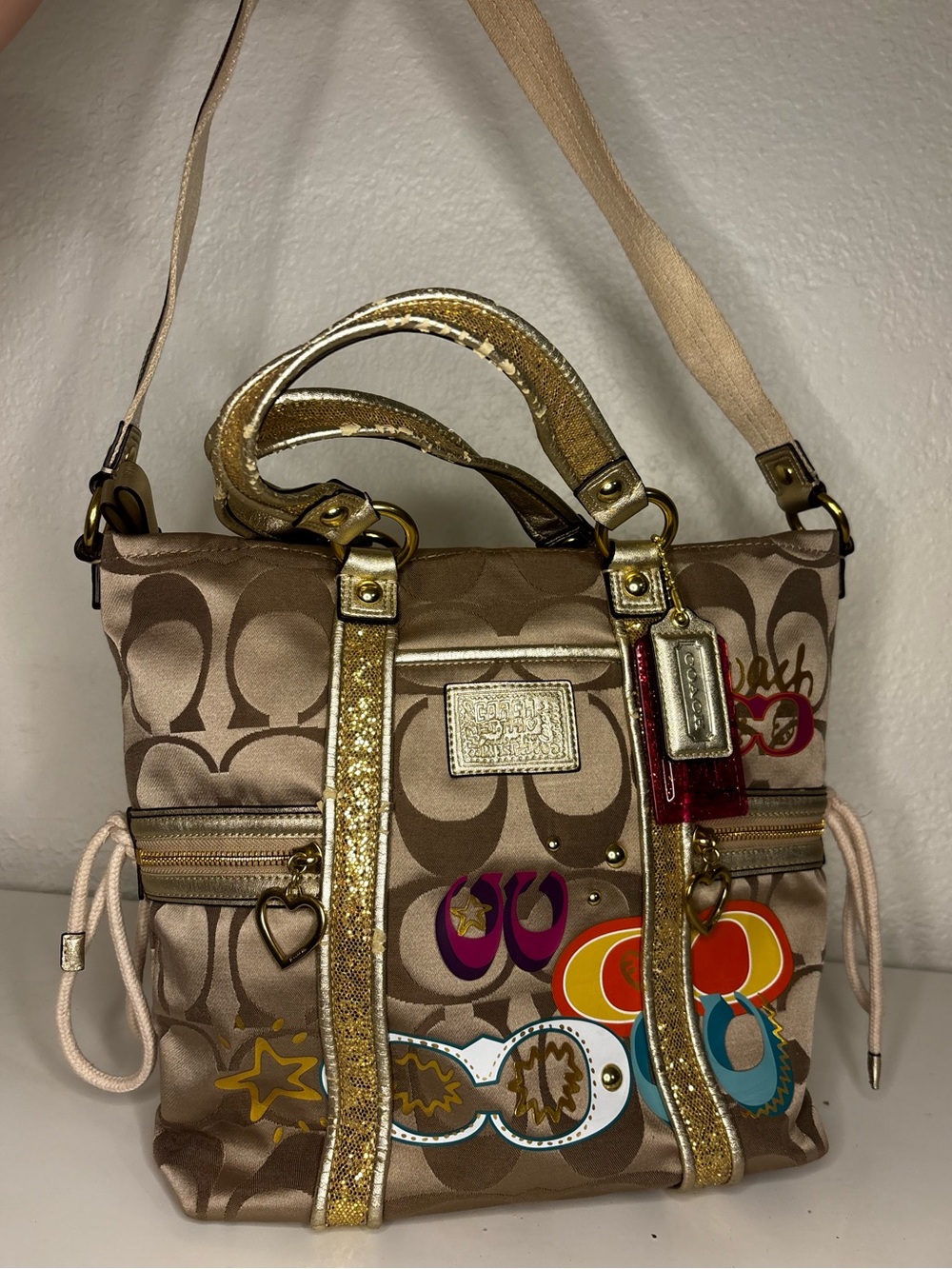Coach Poppy Daisy Pop C Appliqué Tote Bag F21101 H1220
